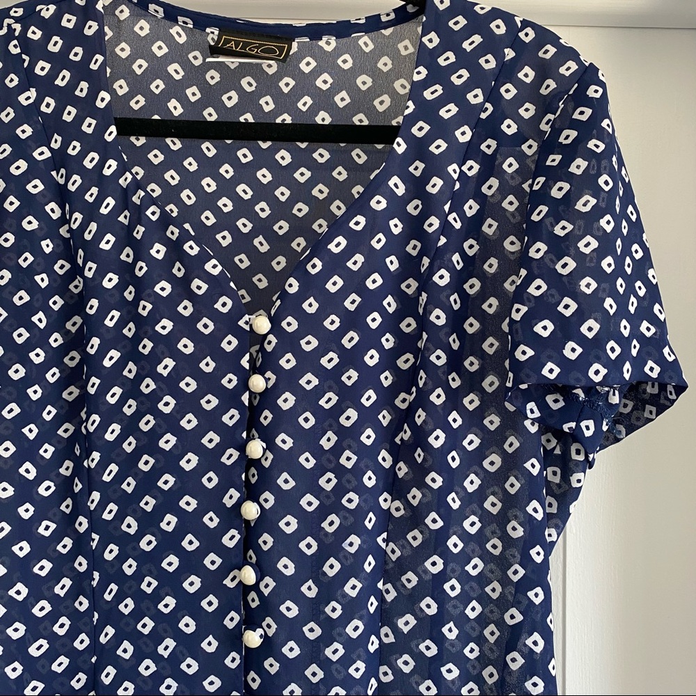 vintage blue patterned dress